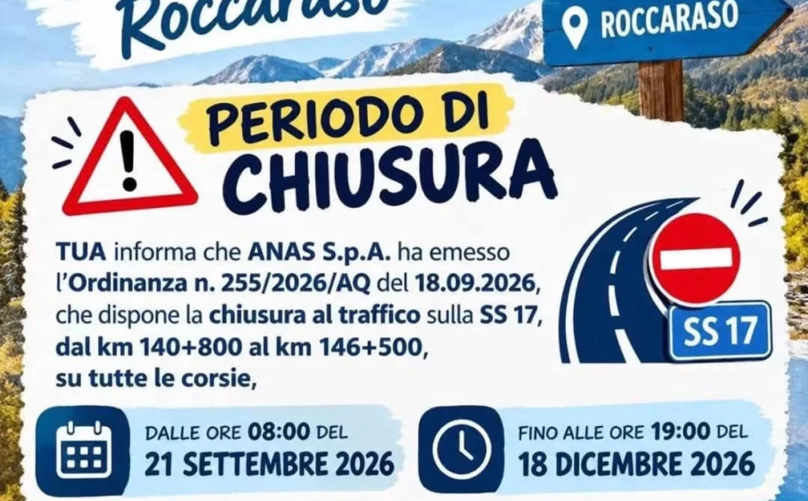 chiusura strada castel di sangro rocaraso